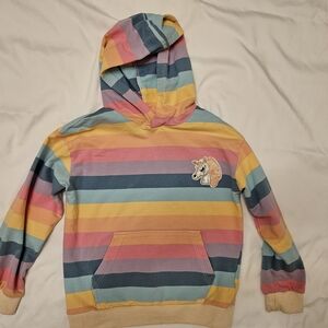 Colorful Striped Unicorn Hoodie for Kids